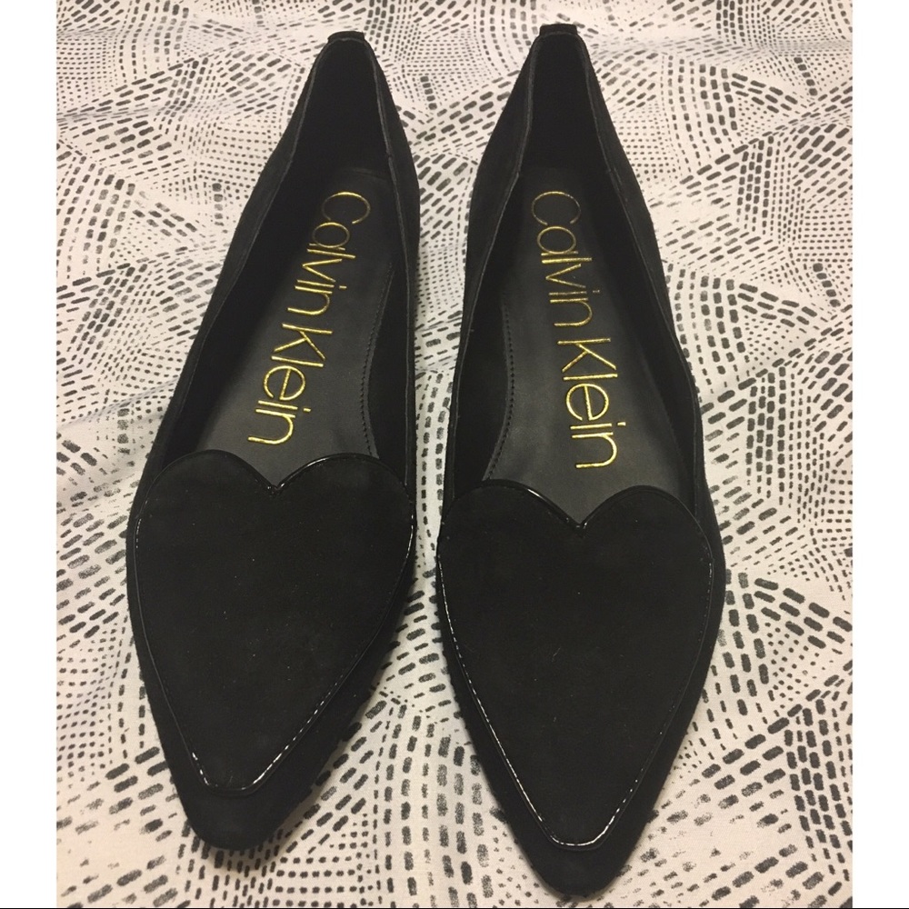 Calvin Klein EZMA Suede Black Heart Loafers